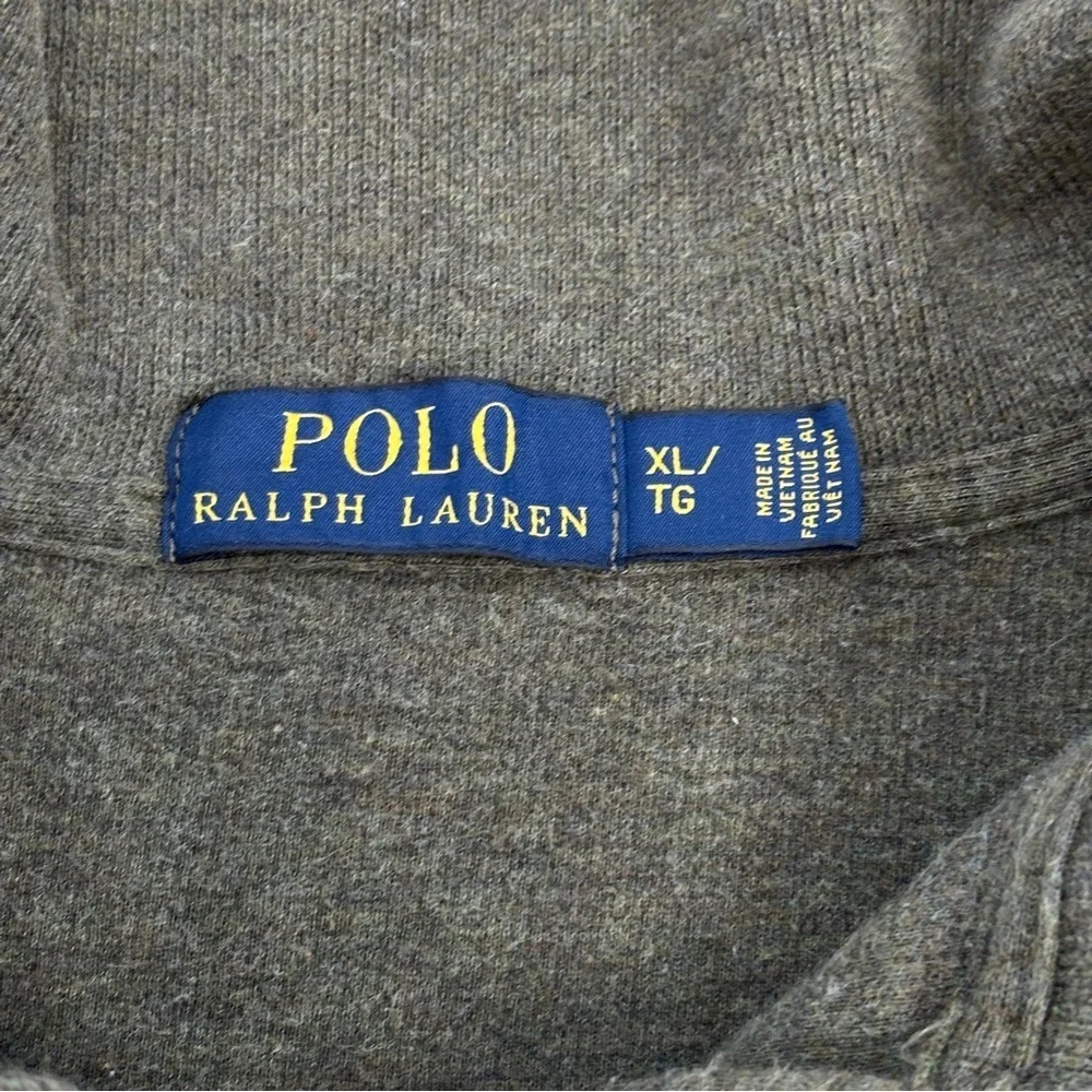 Polo Ralph Lauren Sweater Mens X-Large Estate Rib Green 1/4 Zip Cotton Pony Logo